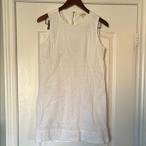 GAP White 100% Cotton Eyelet Shift Dress